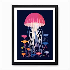 Turritopsis Dohrnii Importal Jellyfish Cartoon 3 Art Print