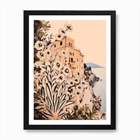 Amalfi Coast, Flower Collage 2 Art Print
