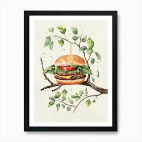 Burger On A Tree Branch 1 Art Print