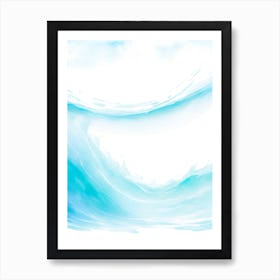 Blue Ocean Wave Watercolor Vertical Composition 27 Art Print