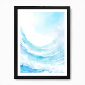 Blue Ocean Wave Watercolor Vertical Composition 83 Art Print