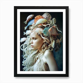 "Fish-Adorned Hair Beauty" Art Print