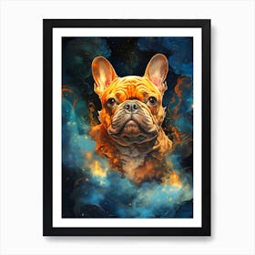 French Bulldog In Space Art Print