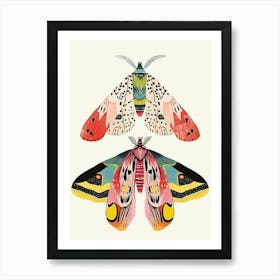 Colourful Insect Illustration Moth 11 Art Print