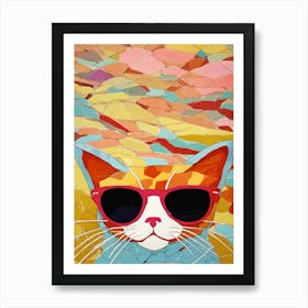 Cat In Sunglasses-Festival Vibes Art Print