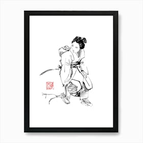 Geisha Surprised Art Print