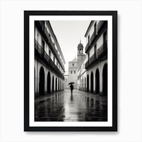 Palencia, Spain, Black And White Analogue Photography 1 Art Print