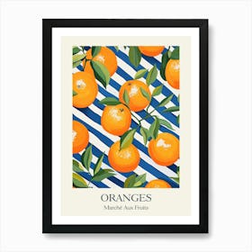 Marche Aux Fruits Oranges Fruit Summer Illustration 2 Art Print