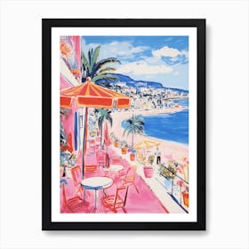 Ischia   Italy Beach Club Lido Watercolour 1 Art Print
