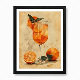 Orange Tequila Cocktail Art Print