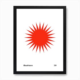 Geometric Bauhaus Poster Red 39 Art Print