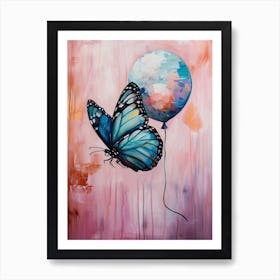 Cute Butterfly 1 With Balloon Art Print