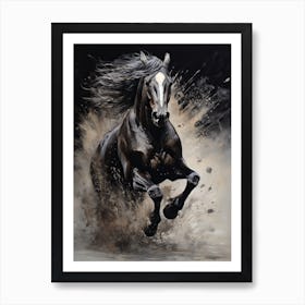 A Horse Painting In The Style Of Pouring Technique 3 Art Print