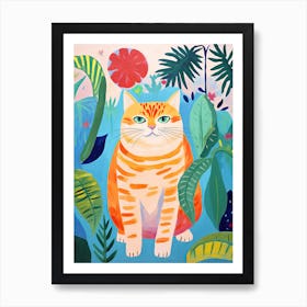 Soft Cat In The Jungle, Matisse Inspired Art Print