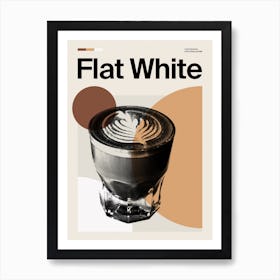 Mid Century Flat White Coffee Art Print