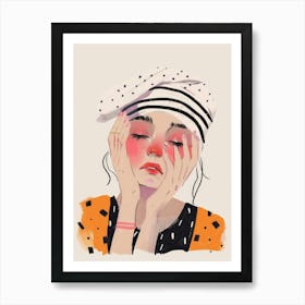 Girl With Red Face Art Print