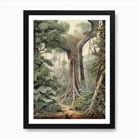 Vintage Jungle Botanical Illustration Rainforest Tree 3 Art Print