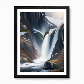 Stalheimskleiva Waterfall, Norway Realistic Photograph (2) Art Print