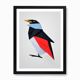 Blackbird Origami Bird Art Print