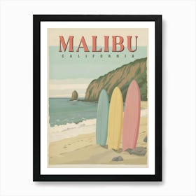 Malibu, California - Sun, Sand, and Surf Paradise Art Print