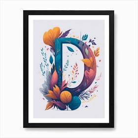 Colorful Letter D Illustration 37 Art Print