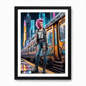 Nyc Subway Girl Art Print