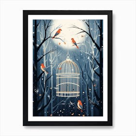 Bird Cage Winter 2 Art Print