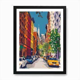 Tribeca New York Colourful Silkscreen Illustration 2 Art Print