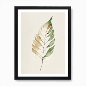 Sequoia Leaf Minimalist Watercolour 1 Art Print