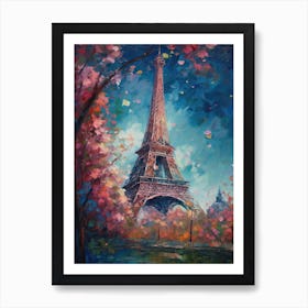Eiffel Tower Paris France Monet Style 6 Art Print