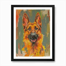 German Shepherd Acrylic Painting 4 Art Print