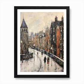 Vintage Winter Painting Newcastle United Kingdom Art Print