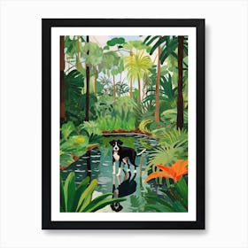 Painting Of A Dog In Royal Botanic Garden, Melbourne In The Style Of Matisse 02 Art Print