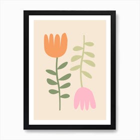 Abstract Flowers Art Print