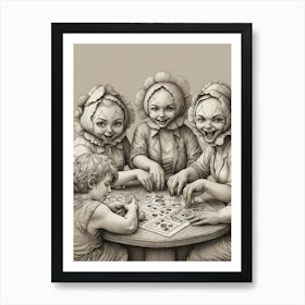 Default Draw Me Funny A Group Of Peonies Playing Poker Betting 0 Art Print