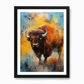 Bison Geometric Abstract 5 Art Print