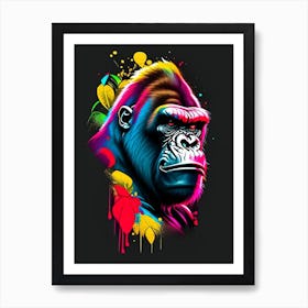 Angry Gorilla Gorillas Tattoo 2 Art Print