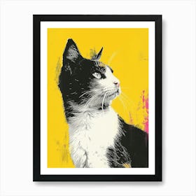 Polaroid Style Cat Portrait 4 Art Print