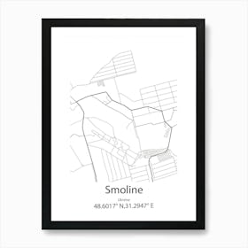 Smoline,Ukraine Minimalist Map Art Print