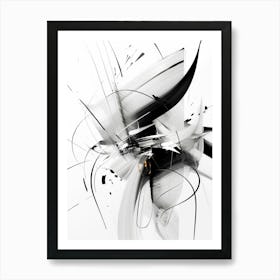 Quantum Entanglement Abstract Black And White 11 Art Print