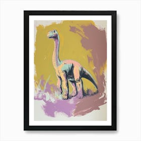 Muted Pastels Dinosaur Lilac 1 Art Print