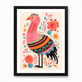 Pink Scandi Turkey 1 Art Print