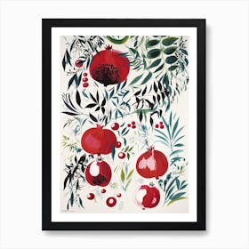 Pomegranate Fruit Drawing 3 Art Print