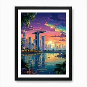 Singapore Pixel Art 3 Art Print