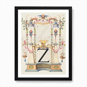 Guide For Constructing The Letter Z From Mira Calligraphiae Monumenta, Joris Hoefnagel Affiche