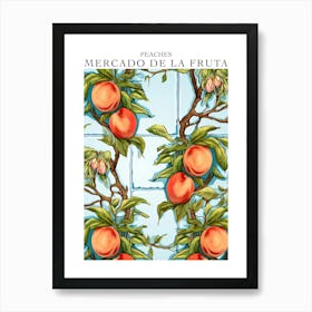 Mercado De La Fruta Peaches Illustration 4 Poster Art Print