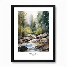 Yosemite Usa Watercolour Travel Poster 1 Art Print
