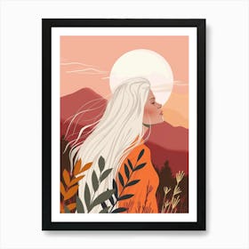 Girl With Long Hair 16 Art Print