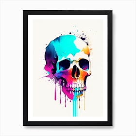 Skull With Watercolor Effects Pop Art Art Print