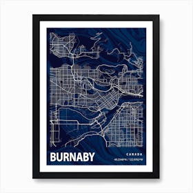 Burnaby Crocus Marble Map Art Print